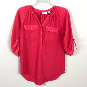 [ New York & Company ]  Half- Button Blouse